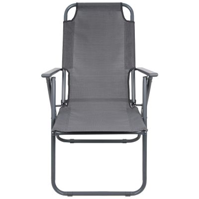 19. CAMPING CHAIR WITH ARMRESTS 61x66x65-108CM FOLDING DARK GRAY ENERO CAMP - 2nd QUALITY