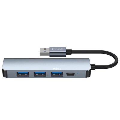2. HUB Tech-Protect V0 5in1 USB-A - USB-A 3.0 / 3x USB-A 2.0 / USB-C - gray