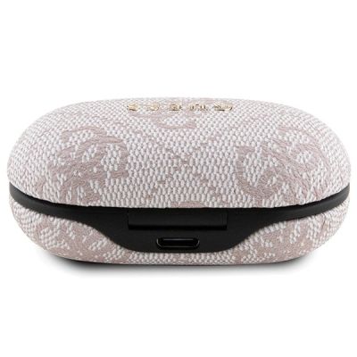 3. TWS Guess 4G Metal Bluetooth headphones with ENC docking station - pink