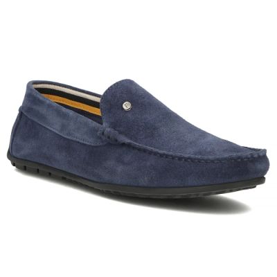 2. Men's leather moccasins, navy blue, Filippo MP923