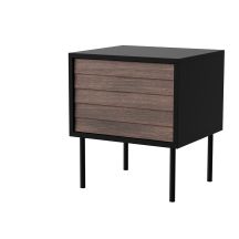 CORTINA bedside table 2 pcs 45x40x51 black/walnut