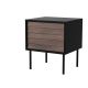 CORTINA bedside table 2 pcs 45x40x51 black/walnut