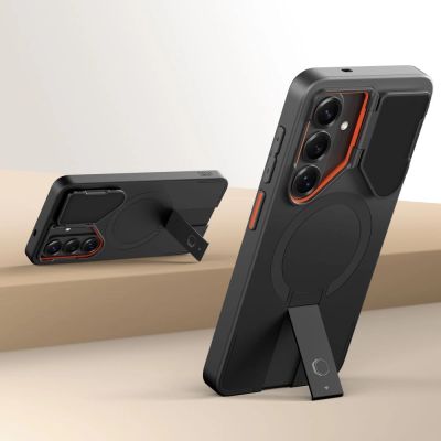 4. Tech-Protect Kevlar Aura MagSafe Case for Samsung Galaxy S26 - Black and Orange