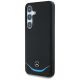 2. Mercedes Leather Contrasted Blue Horizontal Curve MagSafe Case for Samsung Galaxy S25 - Black