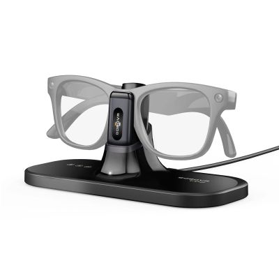BoboVR CG2 3-in-1 Charging Station for Smart Glasses with Clip 350 mAh and Case - Black