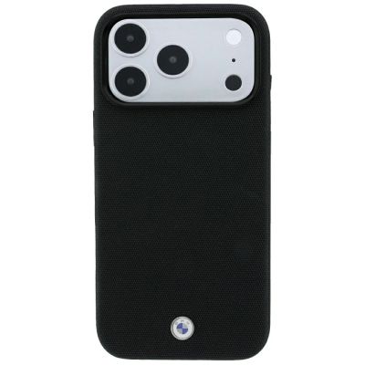 3. BMW Kevlar Metal Logo MagSafe Case for iPhone 18 Pro / 17 Pro - Black