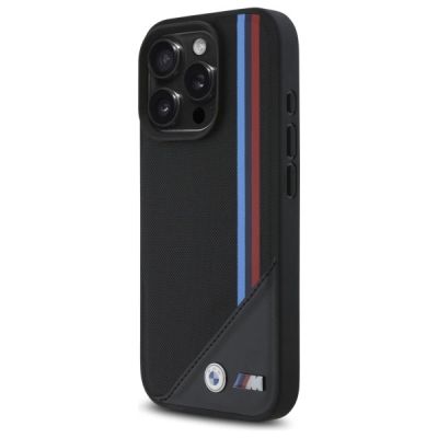 2. BMW M Meshed Tricolor Stripes MagSafe Case for iPhone 16 Pro Max - Black