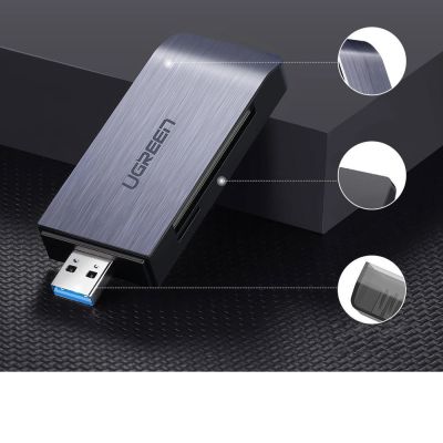 10. Ugreen SD / micro SD / CF / MS card reader for USB 3.0 gray (50541)