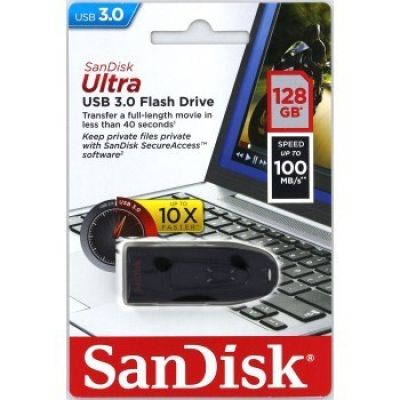 38. Pendrive SanDisk CRUZER SDCZ48-128G-U46 (128GB; USB 3.0; black)