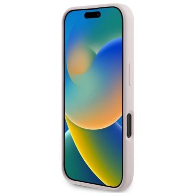 5. Karl Lagerfeld Silicone Nauble Heads Print MagSafe Case for iPhone 16 - Pink