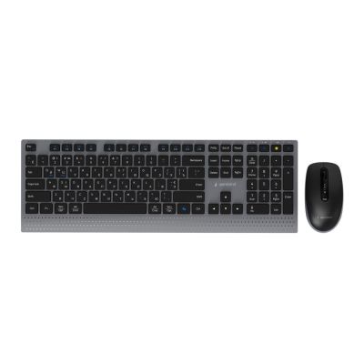 GEMBIRD WIRELESS KEYBOARD + MOUSE DUAL MODE SET, 2.4 GHZ + BT, SLIM, RU LAYOUT, BLACK