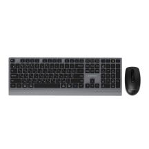 GEMBIRD WIRELESS KEYBOARD + MOUSE DUAL MODE SET, 2.4 GHZ + BT, SLIM, RU LAYOUT, BLACK