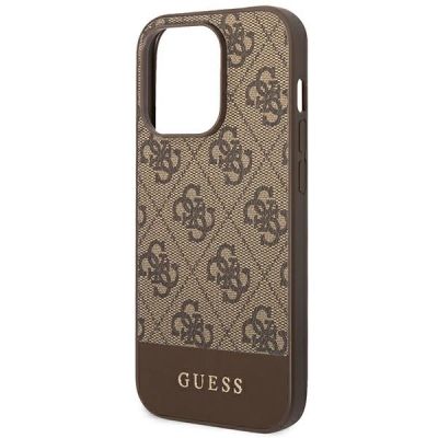 6. Guess GUHCP14LG4GLBR iPhone 14 Pro 6.1" brown/brown hard case 4G Stripe Collection