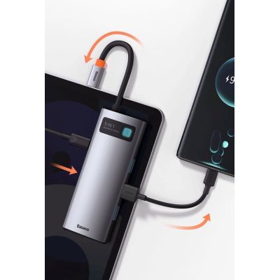 13. Baseus Metal Gleam Series 5-in-1 Multifunctional HUB USB Type C - USB Type C Power Delivery 100 W / HDMI 4K 30 Hz / 3x USB 3.2 Gen 1 (CAHUB-CX0G)