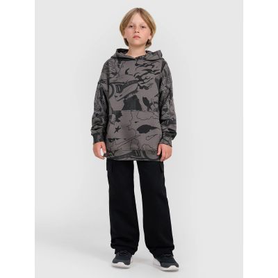 3. Boy's sweatshirt with hood, open, 4F 4FJRAW25TSWSM2343-90A