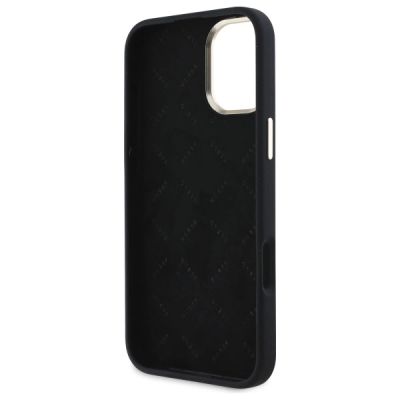 7. Guess Silicone Logo Strass 4G Case for iPhone 16 - Black