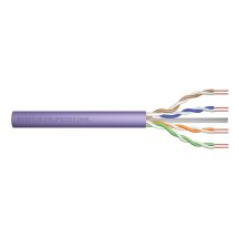 DIGITUS installation cable cat.6, U/UTP, Eca, AWG 23/1, LSOH, 305m, purple, carton