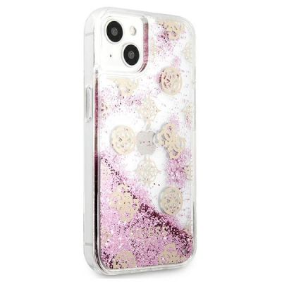 4. Guess GUHCP13SLGPEPI iPhone 13 mini 5.4" pink/pink hardcase Peony Liquid Glitter