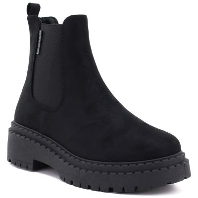 5. Women's suede ankle boots on the platform, black Big Star UU274858