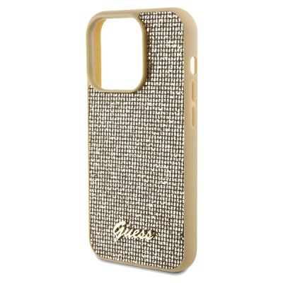 6. Guess Disco Metal Script case for iPhone 14 Pro Max - gold