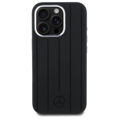 3. Mercedes MEHMP16L23SUVSK iPhone 16 Pro 6.3" black/black hardcase Silicone Vertical Tonal Stripes MagSafe