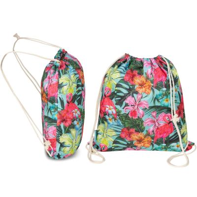2. PREMIUM DRAWSTRING BACKPACK WITH PRINT SEMI LINE