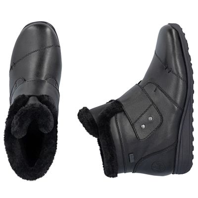 11. Rieker 47268-00 Waterproof Insulated Leather Women's Boots, Black