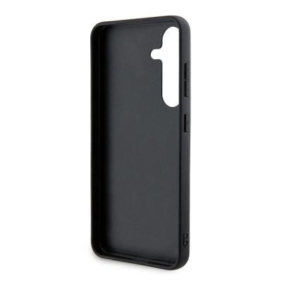 7. DKNY Leather Checkered Mono Pattern & Printed Stripes Case for Samsung Galaxy S24 - Black