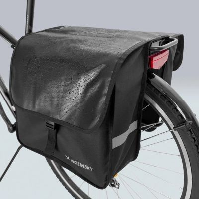 10. Wozinsky Double Bicycle Pannier Bag for Rack, 28 L, Black (WBB34BK)