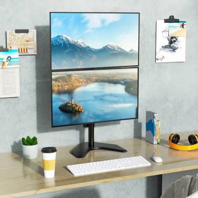 27. TECHLY VERTICAL DESK STAND FOR 2 MONITORS 13-27" LCD 10KG