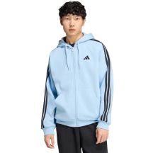 Men's adidas Essentials 3-Stripes Fleece Full-Zip Hoodie, Sky Blue KY4143