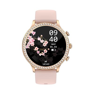 8. VELTORI VT310-1 Women's Smartwatch Gold Bracelet + Pink Silicone Strap