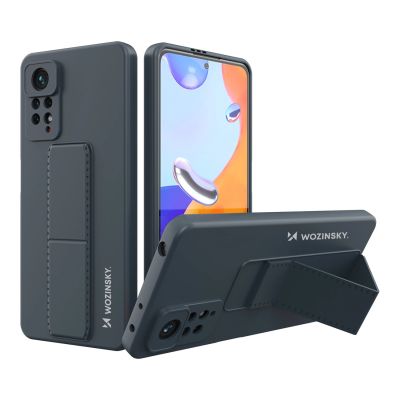 Wozinsky Kickstand Case silicone case with stand Xiaomi Redmi Note 11 Pro navy blue