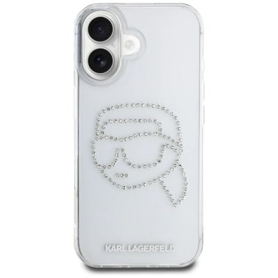3. Karl Lagerfeld IML Rhinestones Karl Head Case for iPhone 16 Clear