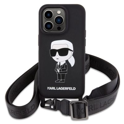 2. Karl Lagerfeld KLHCP15XSCBSKNK iPhone 15 Pro Max 6.7" hardcase black/black Crossbody Silicone Ikonik
