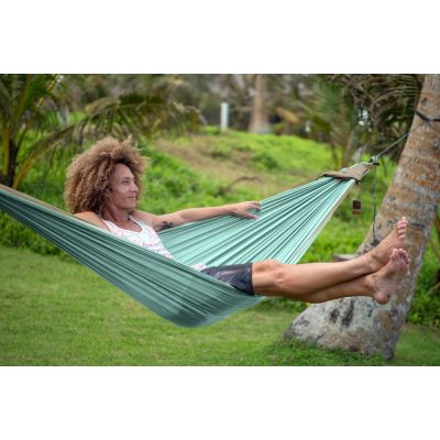 3. Ticket To The Moon TRAVEL HAMMOCK - Original Hanging Hammock 2 Person Nylon Dark Green, Light Gray