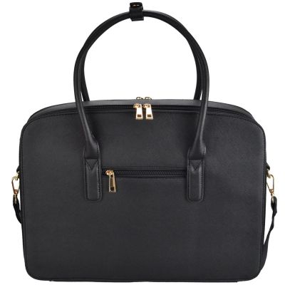 2. Women’s PU Handbag with Laptop Compartment, Black, SEMI LINE