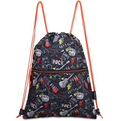 PREMIUM SCHOOL DRAWSTRING BAG/BACKPACK WITH PRINT SEMI LINE