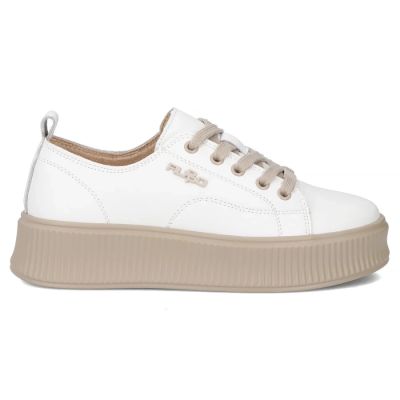 3. Leather platform sneakers, white, Filippo DP6122