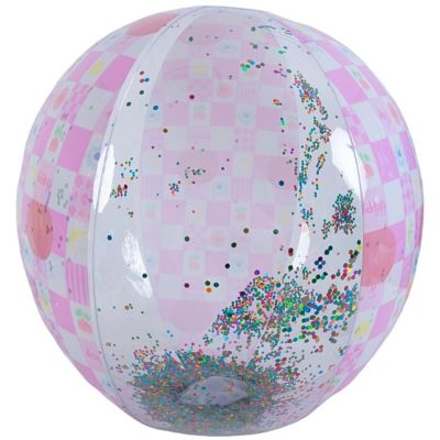 4. INFLATABLE BEACH BALL 50CM PINK GLITTER 53197
