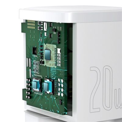 7. Baseus Cube 20W PD USB-C Wall Charger - White