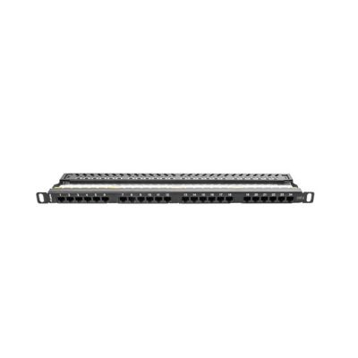 3. Patch panel Lanberg PPU6-0024-B (0.5U; cat. 6; 24xRJ-45)