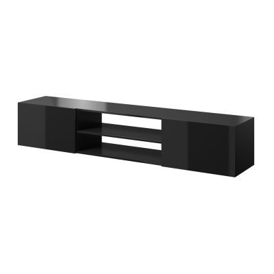 TV cabinet SLIDE 200K 200x40xH37 all in black gloss