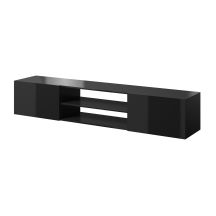 TV cabinet SLIDE 200K 200x40xH37 all in black gloss