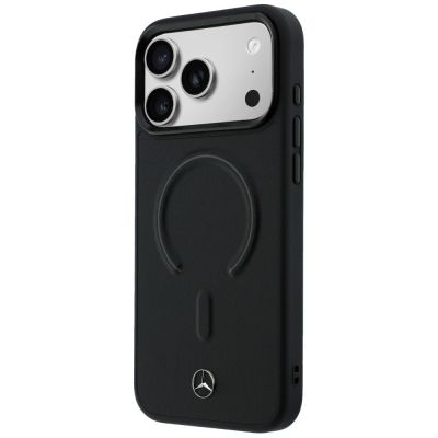 2. Mercedes Leather 3D MagSafe Case for iPhone 17 Pro - Black