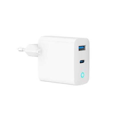 5. GEMBIRD 2-PORT GAN (PD) USB (A+C) FAST WALL CHARGER, 65W, WHITE