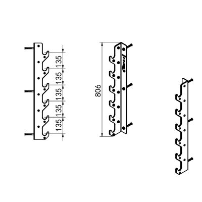 4. STR46 COMMERCIAL HMS OLYMPIC BAR WALL HANGER