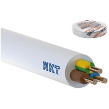 YDY 3X 2.5 ŻO NKT WHITE INSTALLATION CABLE ROUND WIRE 450/750V CLASS 1