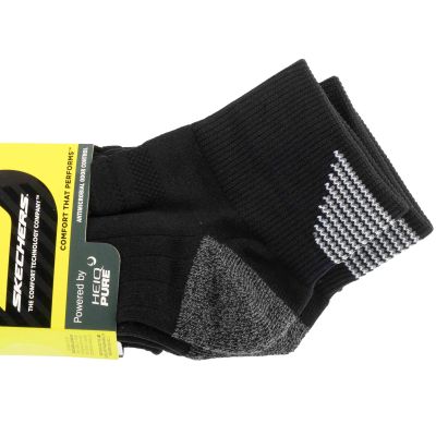 2. Skechers 3pk Mens 1/2 Terry Qtr Crew Socks S114662-HBLK Black 41-46