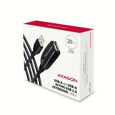 9. Axagon ADR-220 USB 2.0 AM -> AF active extension/repeater cable 20m Black